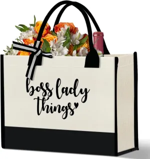 Boss Lady Tote Bags - Gifts for Women, Female Manager, Leader Birthday, Work Tote Bags