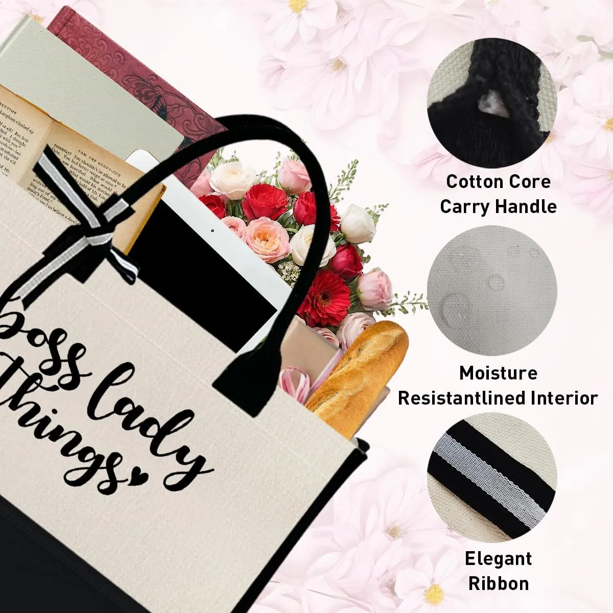 Boss Lady Tote Bags - Gifts for Women, Female Manager, Leader Birthday, Work Tote Bags