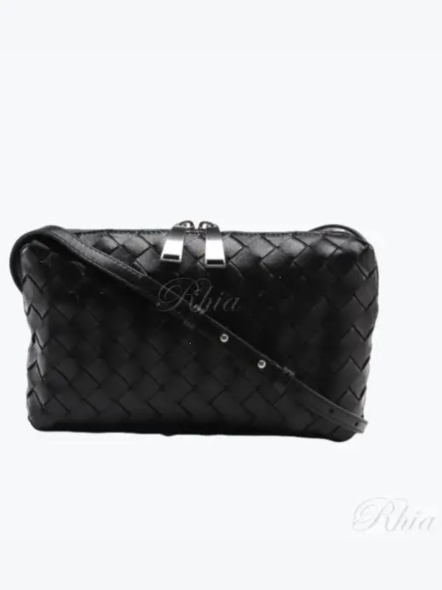Bottega Veneta Intrecciato Leather Mini Cross Bag Black