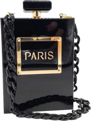 Boutique De FGG Paris Perfume Acrylic Clutch Purse Women Evening Bags Vintage Banquet Handbag Party Chain Shoulder Bag,Mini
