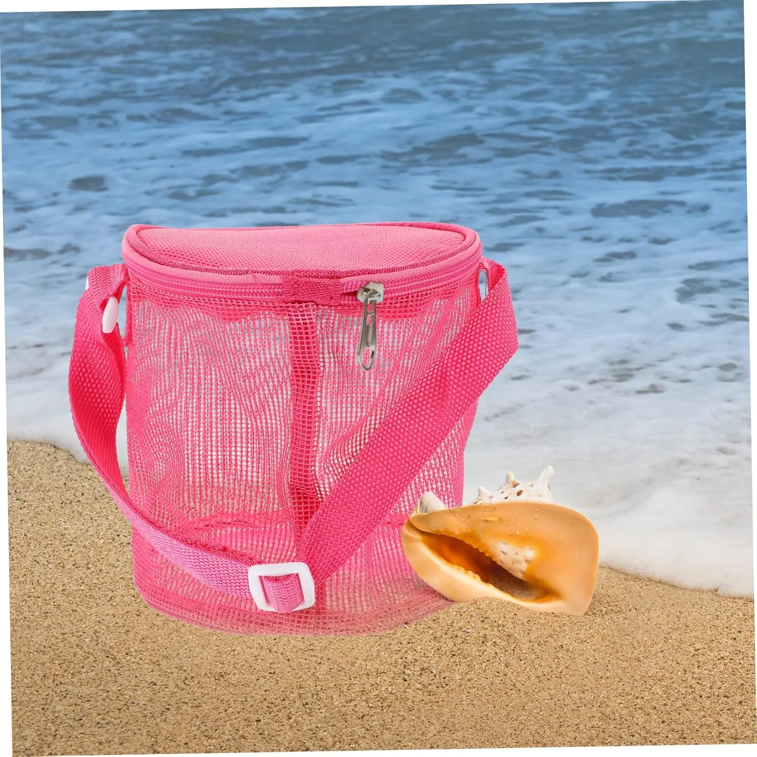 Boy Girl Mesh Beach Bag Organizer Portable Sand Toy Bucket for Boys Girls Storage for Shells Towels and Beach Essentials Present for Summer Fun