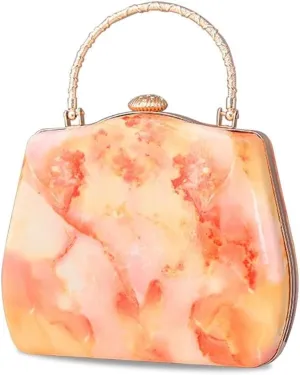 Bridal Wedding Purse Charming Shoulder Elegant Handbag Unique Crossbody Women Evening Marble Clutch