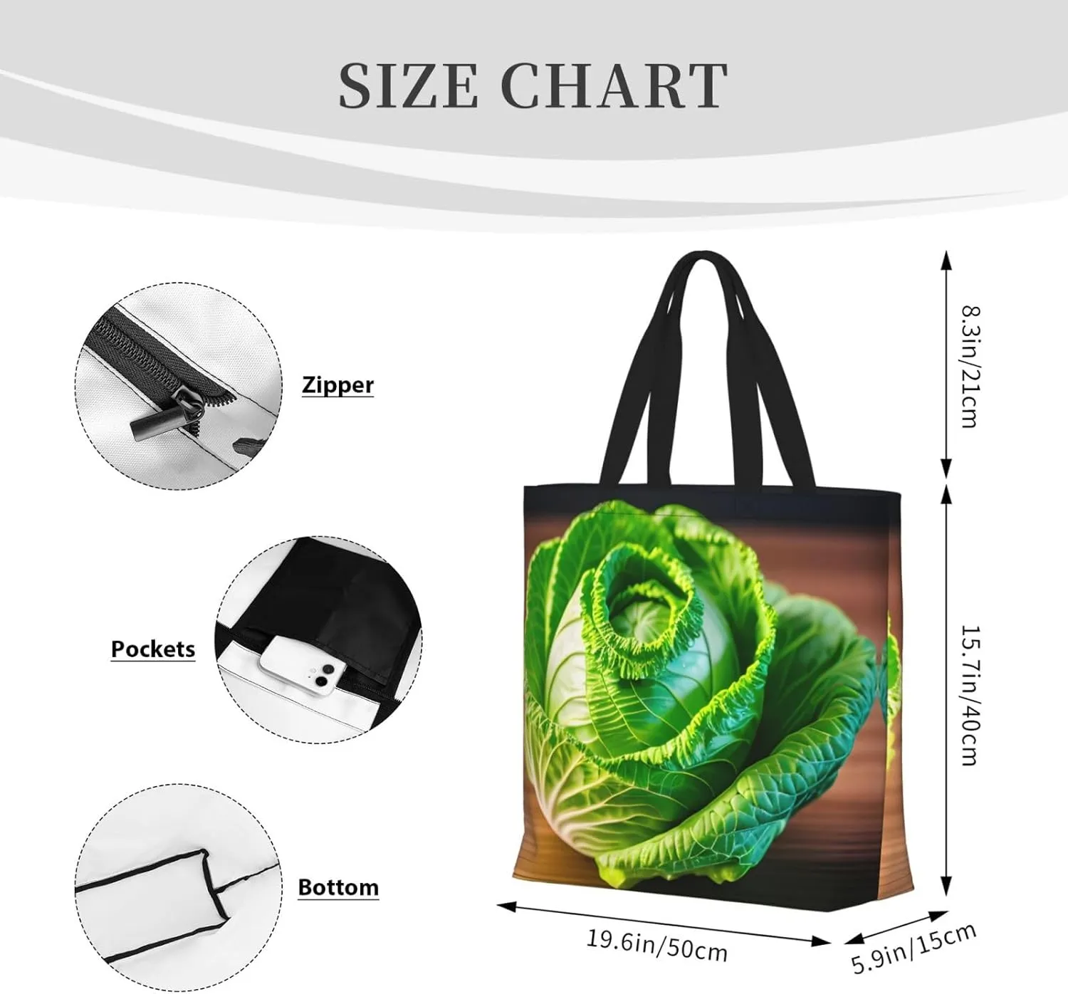 Bright Cabbage Tote Bag For Women, Large Shoulder Bag Top Handle Handbag For Travel, Work
