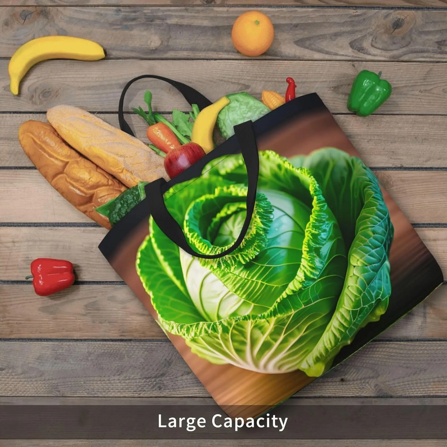 Bright Cabbage Tote Bag For Women, Large Shoulder Bag Top Handle Handbag For Travel, Work