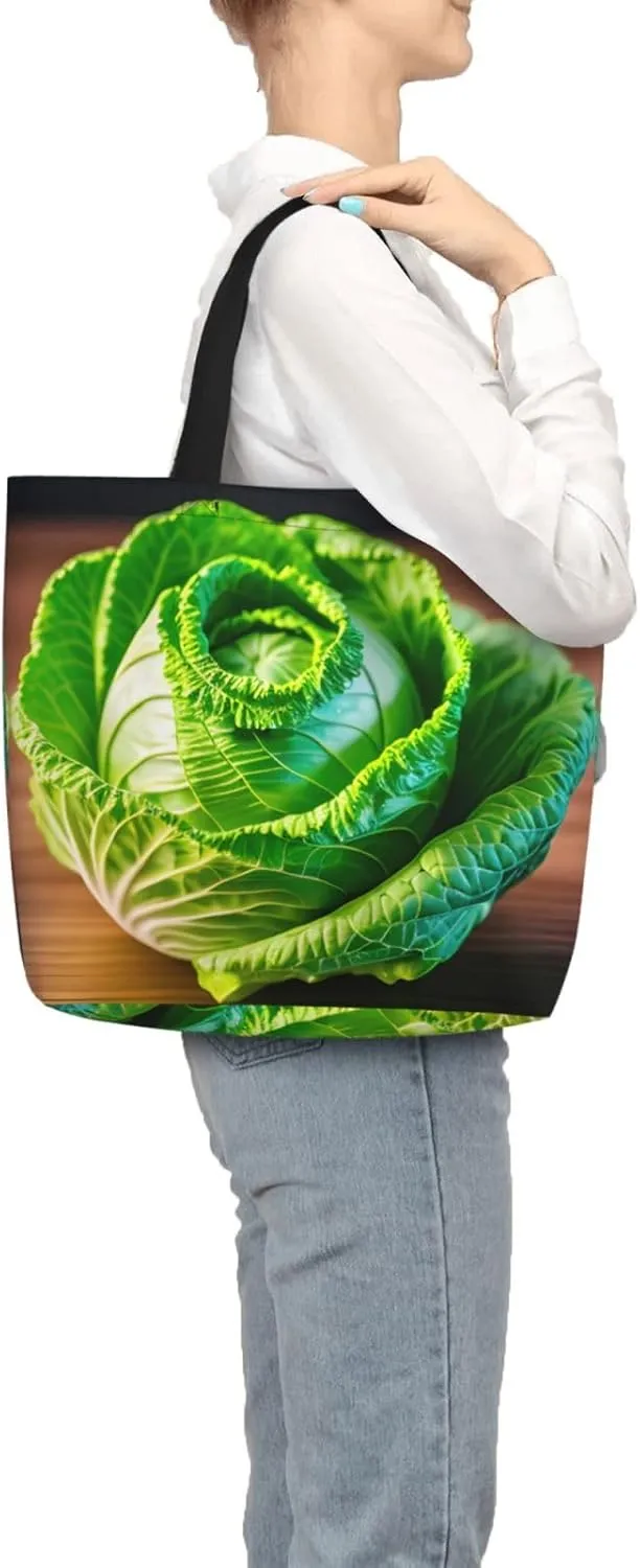 Bright Cabbage Tote Bag For Women, Large Shoulder Bag Top Handle Handbag For Travel, Work