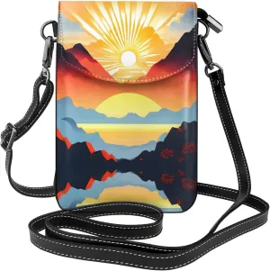 Bright sunrise Printed Women's Crossbody Phone Bag - Perfect for Travel and Shopping