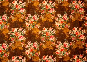 Brown   Cotton Fabric with Allover Floral Motifs 13828