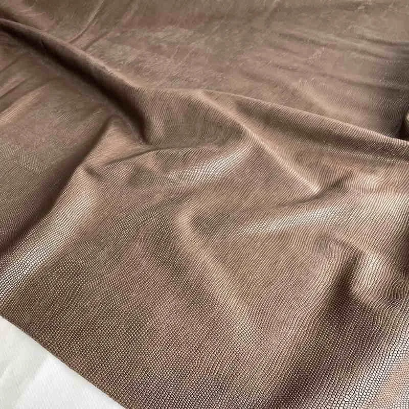 Brown Lizard Print Leather