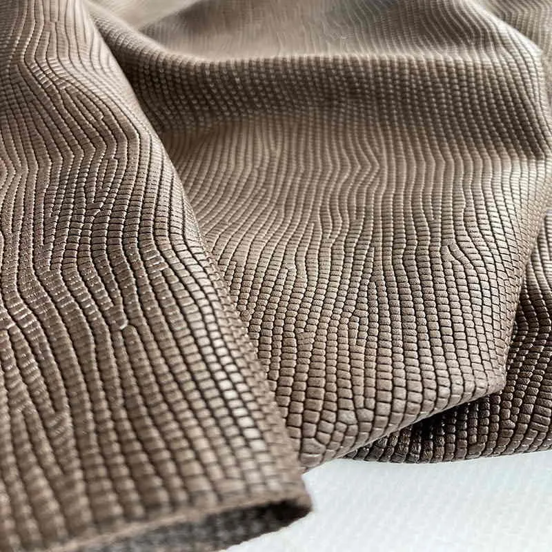 Brown Lizard Print Leather