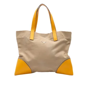 Brown Prada Cinghiale Trimmed Canapa Tote