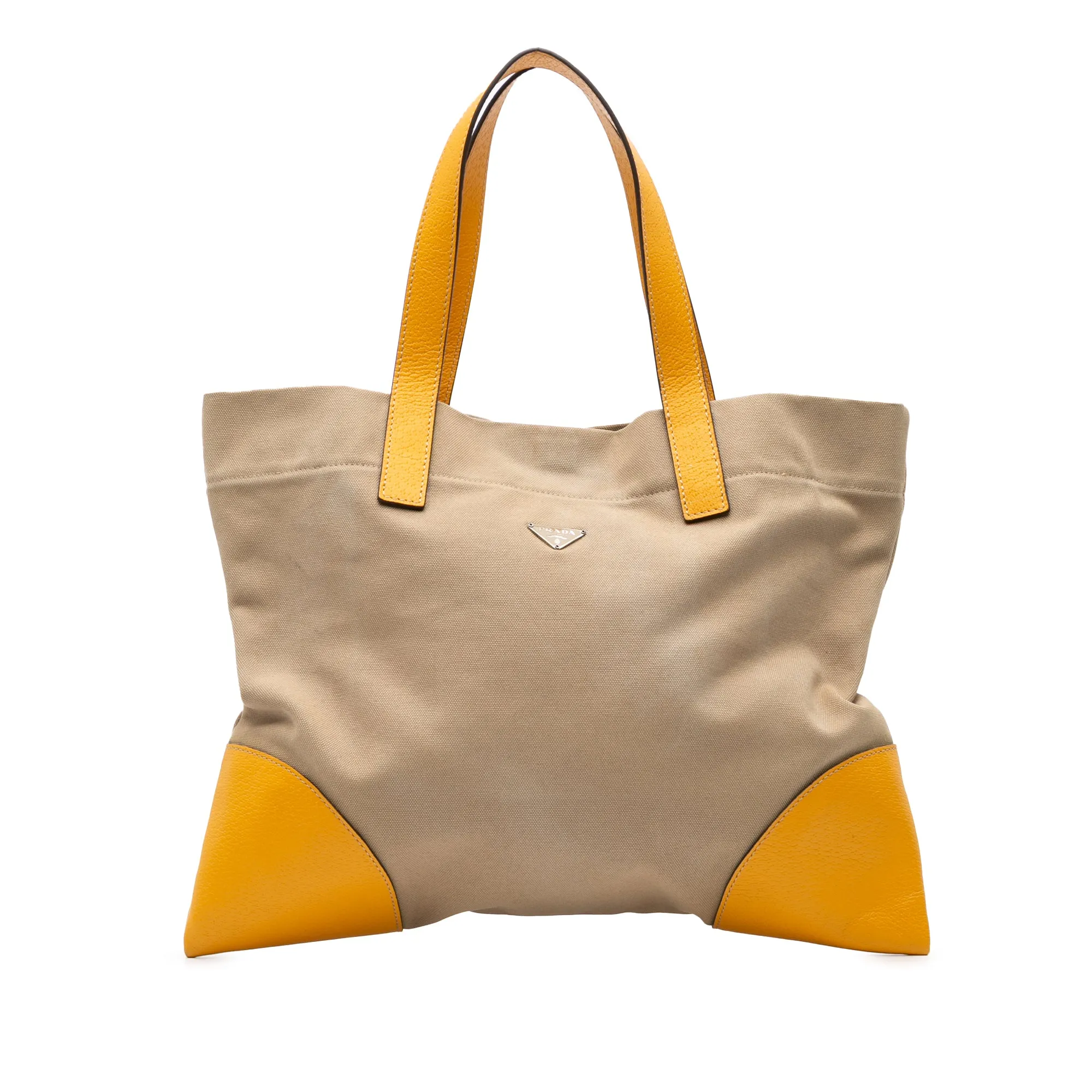Brown Prada Cinghiale Trimmed Canapa Tote