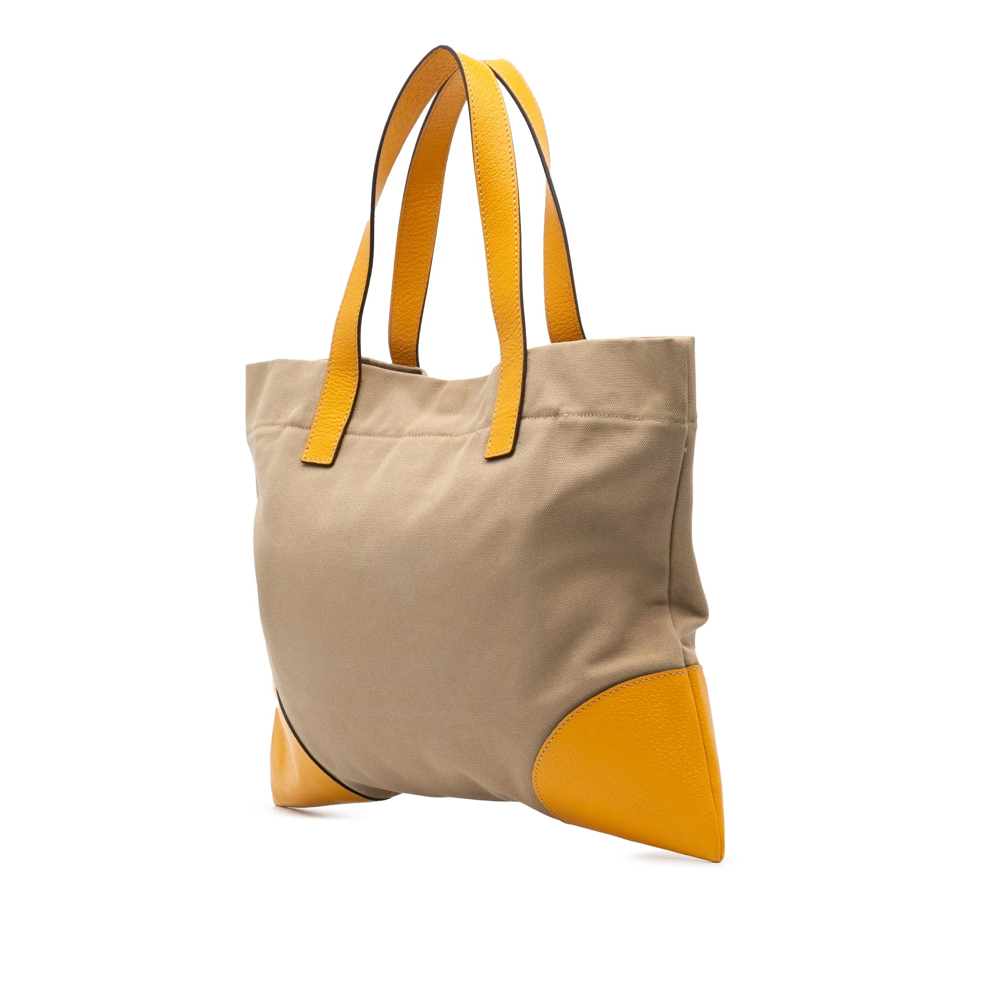 Brown Prada Cinghiale Trimmed Canapa Tote
