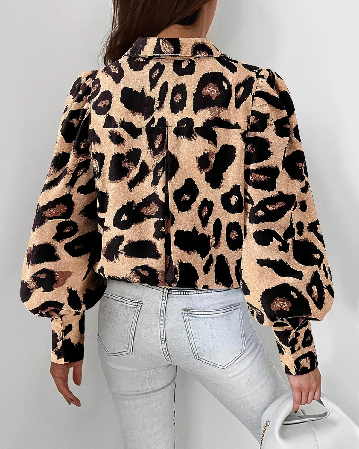 BTFBM Women Fashion Button Down Shirts V Neck Printed Solid Boho Long Sleeve Blouses Dressy Casual Summer Spring Tops
