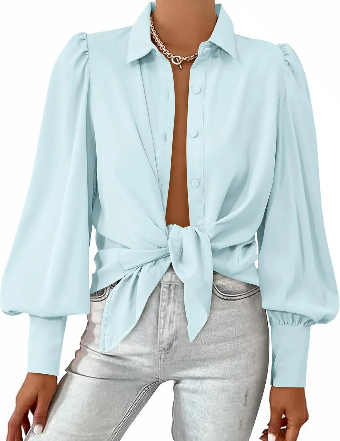 BTFBM Women Fashion Button Down Shirts V Neck Printed Solid Boho Long Sleeve Blouses Dressy Casual Summer Spring Tops