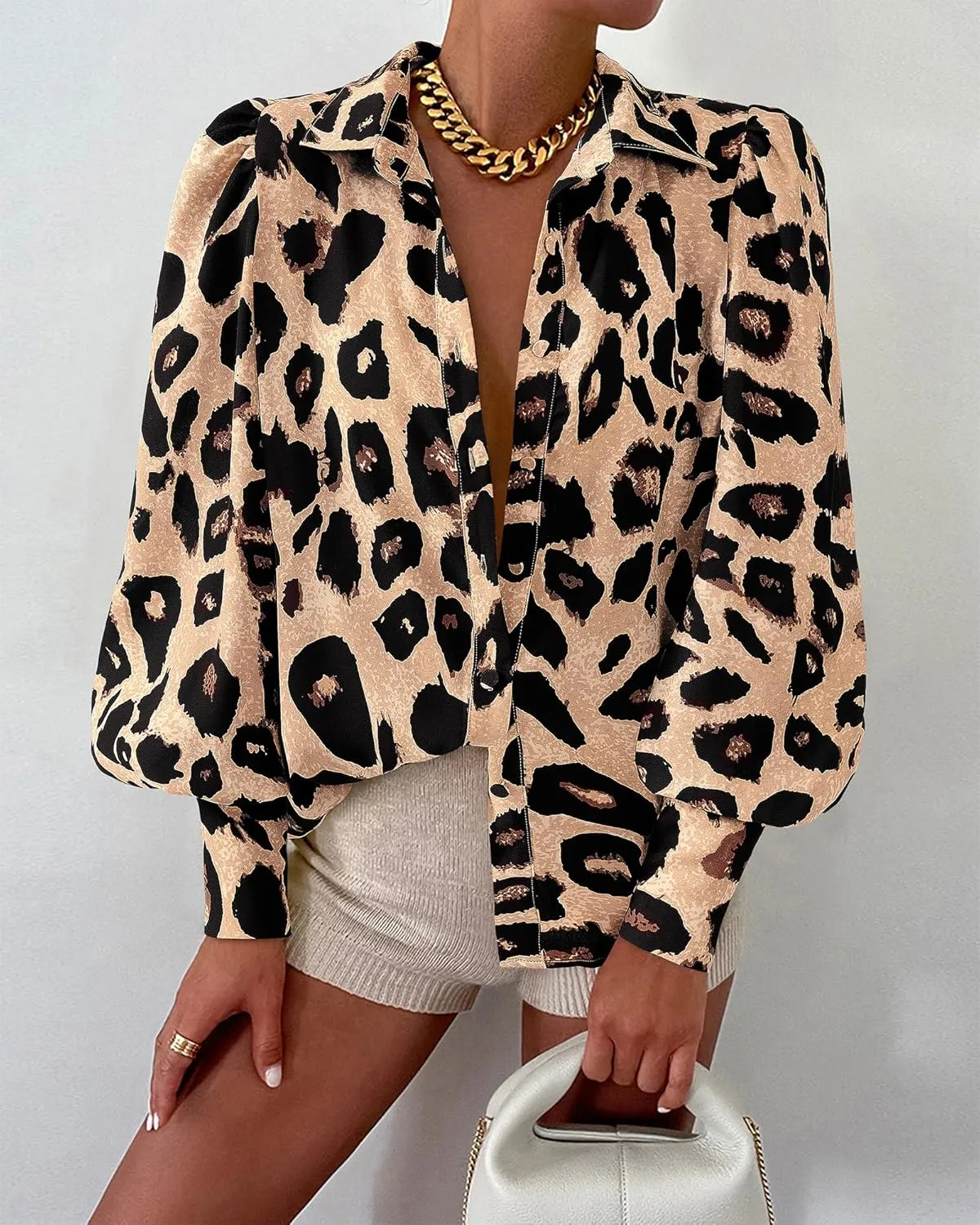 BTFBM Women Fashion Button Down Shirts V Neck Printed Solid Boho Long Sleeve Blouses Dressy Casual Summer Spring Tops