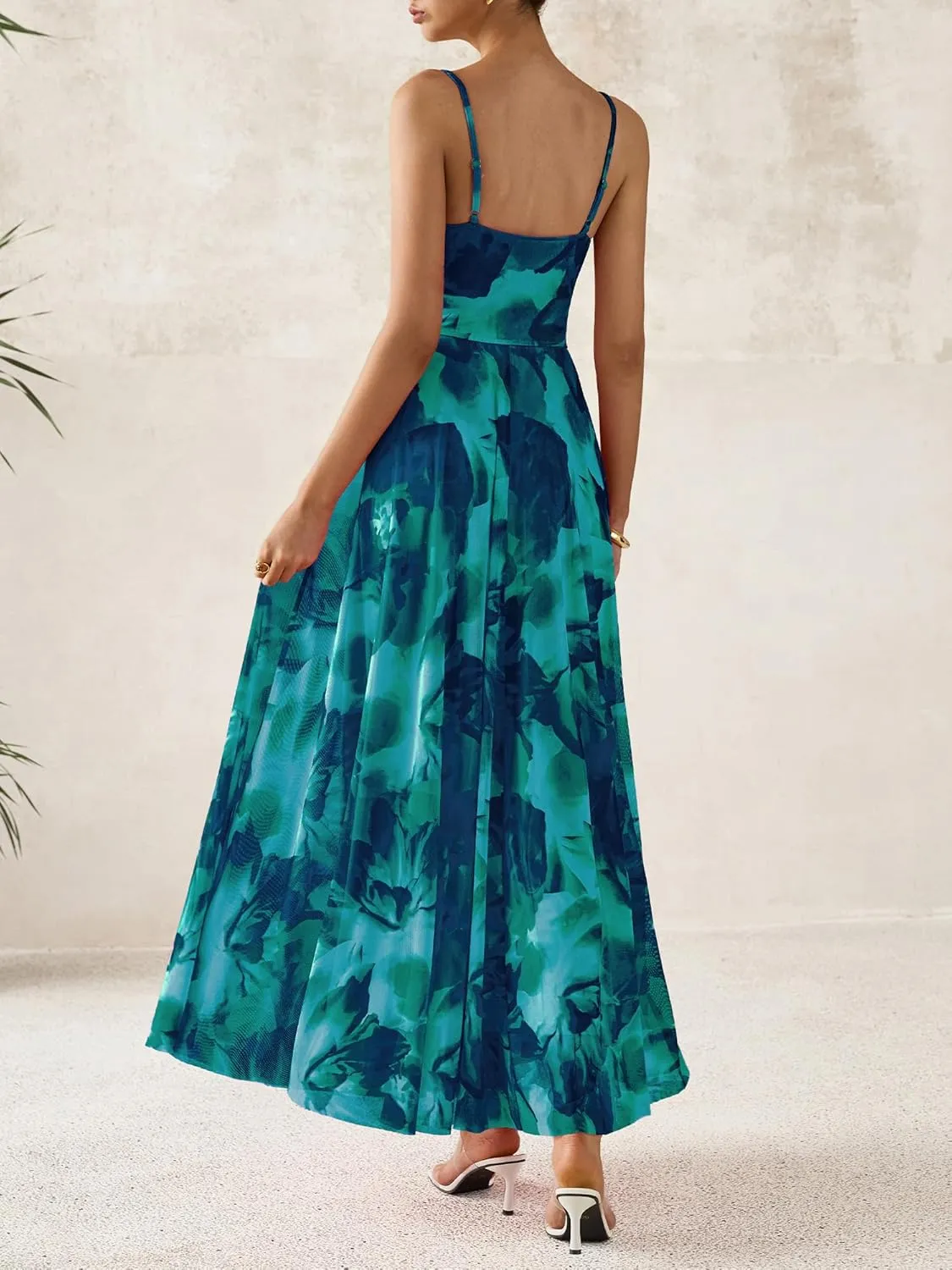 BTFBM Women Summer Floral Maxi Dresses Elegant Spaghetti Strap Dress Printed Party Dress Beach Long Dresses