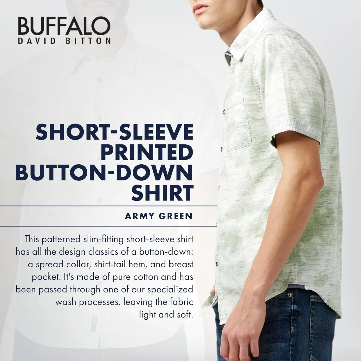 Buffalo David Bitton Men's Short Sleeve Printed Button Down
