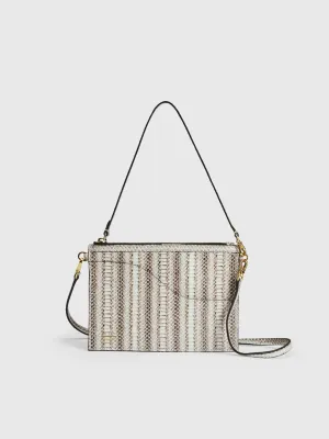 Buonarroti Linen/Grey Printed Snake Pouch