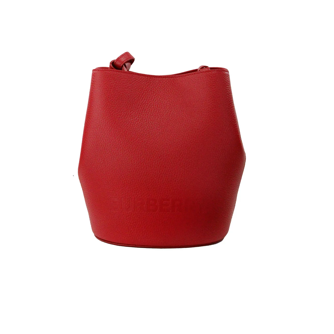 Burberry Small Lola Leather Bucket Bag Red