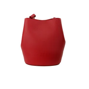 Burberry Small Lola Leather Bucket Bag Red