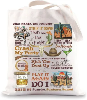 BWKTOP Western Music Tote Bag Singer Lover Gifts Album Bag Singer Merchandise