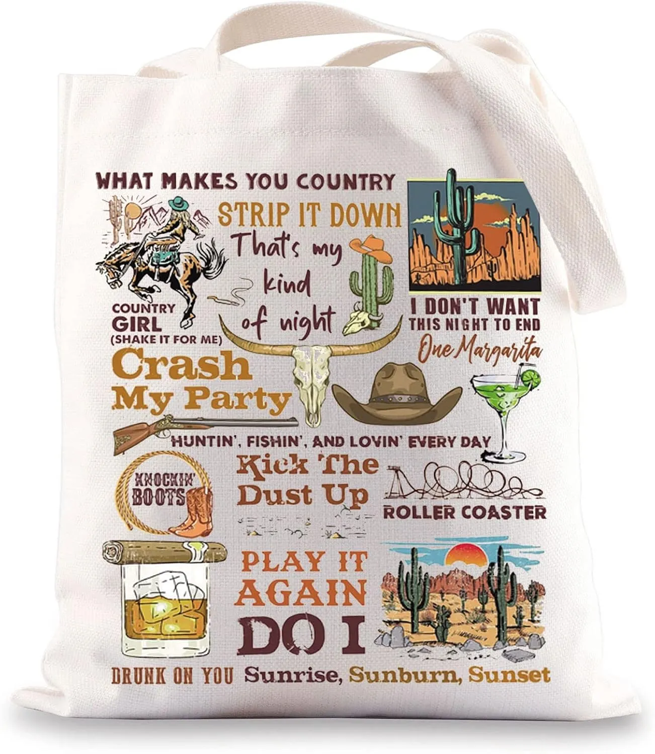 BWKTOP Western Music Tote Bag Singer Lover Gifts Album Bag Singer Merchandise