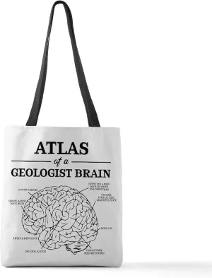 CafePress Atlas Of A Geologist Brain Polyester Tote Bag 16"x16"