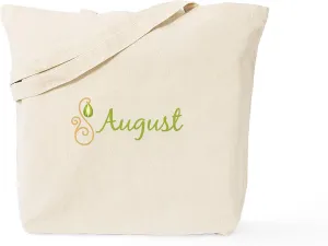CafePress August Tote Bag Reusable Natural Beige Canvas Shopping Bag