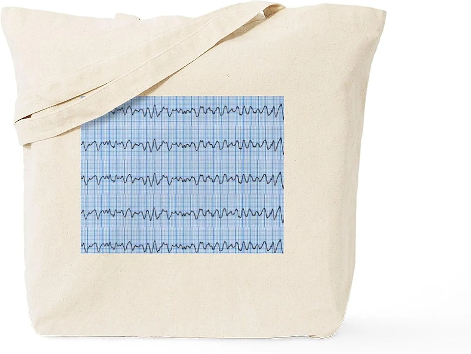 CafePress Cardiac V Fib 2 Tote Bag Reusable Natural Beige Canvas Shopping Bag