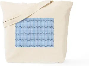 CafePress Cardiac V Fib 2 Tote Bag Reusable Natural Beige Canvas Shopping Bag