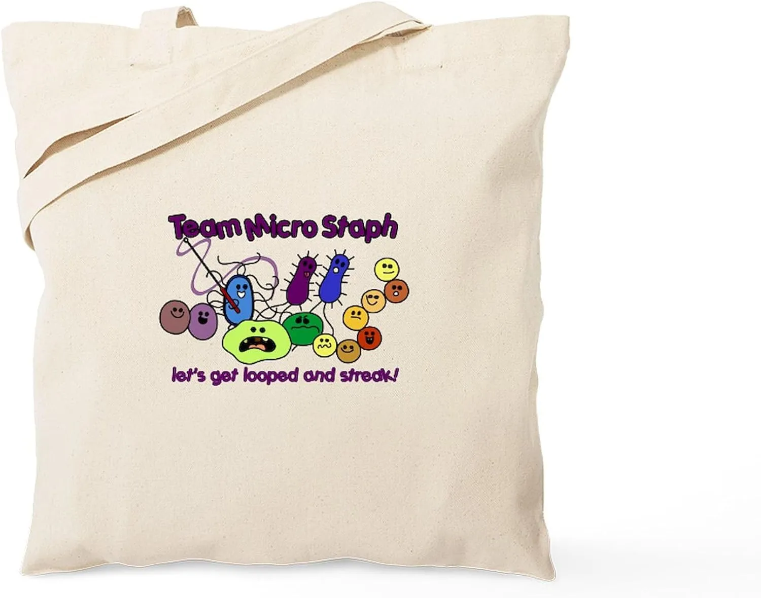 CafePress I Love Bacteria Tote Bag Reusable Natural Beige Canvas Shopping Bag