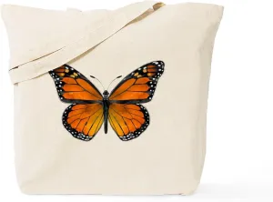 CafePress Monarch Butterfly Tote Bag Reusable Natural Beige Canvas Shopping Bag