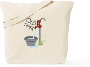 CafePress OLD TIMER Tote Bag Reusable Natural Beige Canvas Shopping Bag