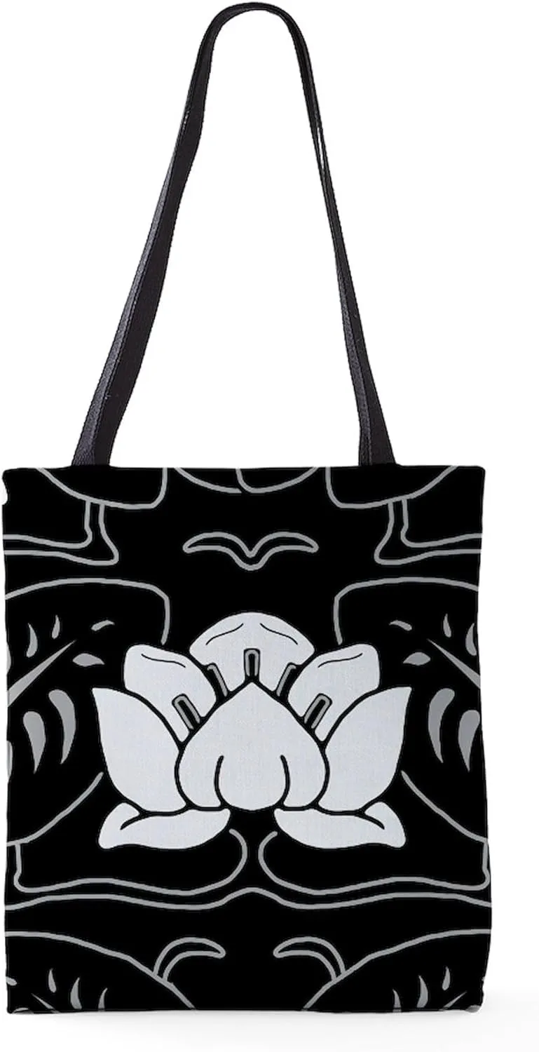 CafePress Water Lily Motif_12X18 18"x18" Reusable Grocery Shopping Sling Tote Bag