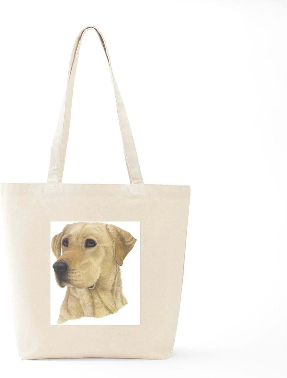 CafePress Yellow Lab Tote Bag Reusable Natural Beige Canvas Shopping Bag