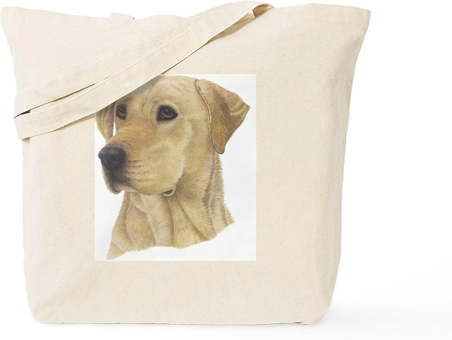 CafePress Yellow Lab Tote Bag Reusable Natural Beige Canvas Shopping Bag