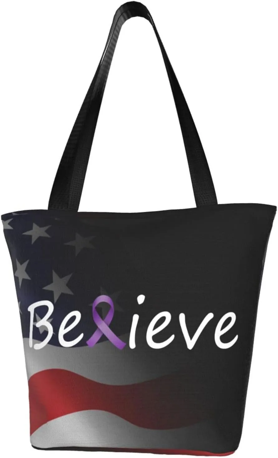 Cancer Believe Pancreatic Cancer Fashion Shoulder Bag Large Capacity For Man Or Woman