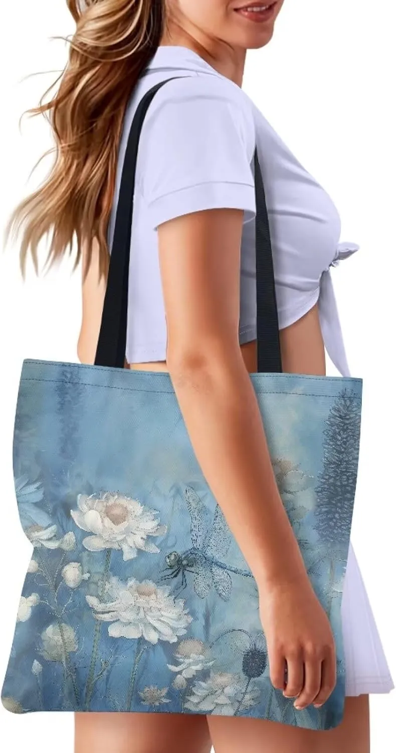 Canvas Tote Bag for Women Reusable Tote Shoulder Bag Fashionable Casual Handbags for Shopping Grocery Work