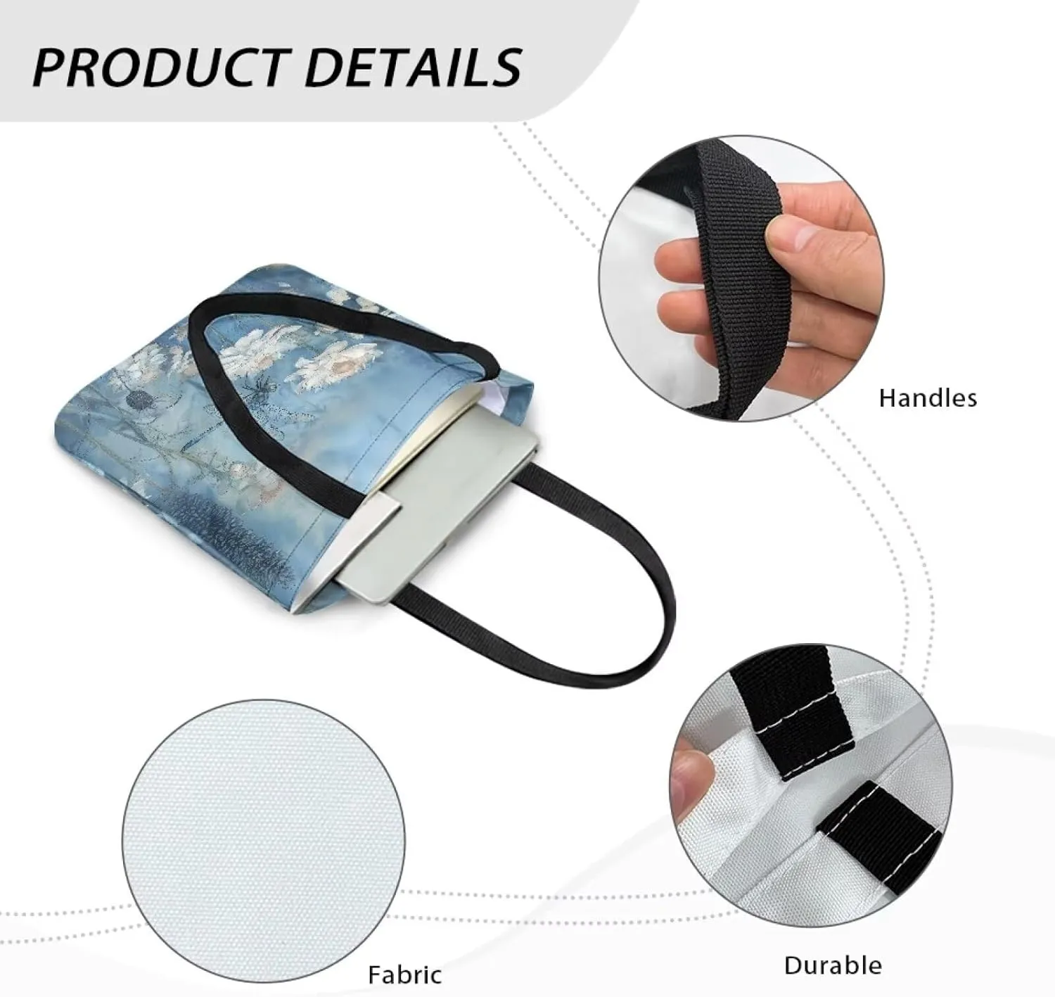 Canvas Tote Bag for Women Reusable Tote Shoulder Bag Fashionable Casual Handbags for Shopping Grocery Work