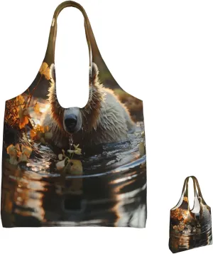 Canvas Tote Bag Lightweight Reusable Grocery Shopping Bag Big Eyed Dog Handbag for Women Men
