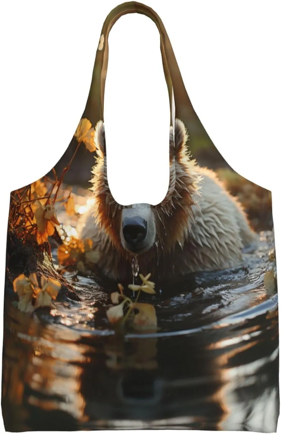 Canvas Tote Bag Lightweight Reusable Grocery Shopping Bag Big Eyed Dog Handbag for Women Men