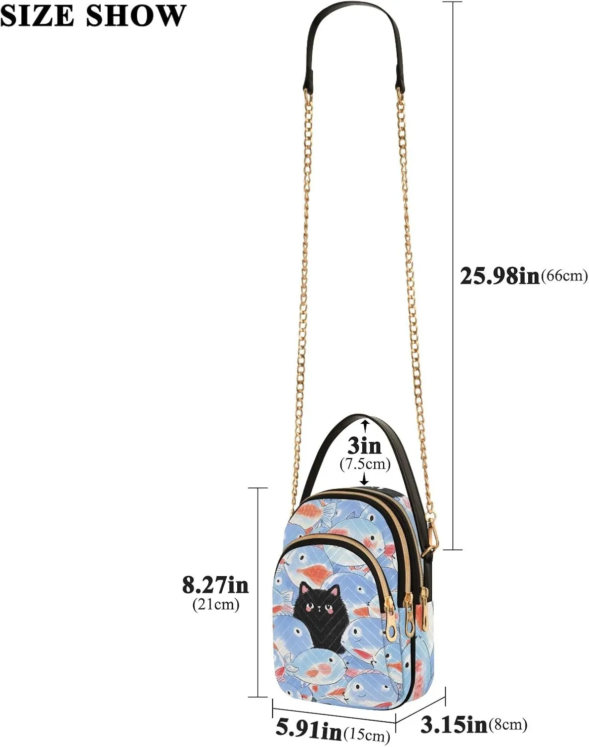 Cartoon Small Handbag Crossbody Bag for Women Quilted Bags Shoulder Purse Phone Wallet Chain Bag