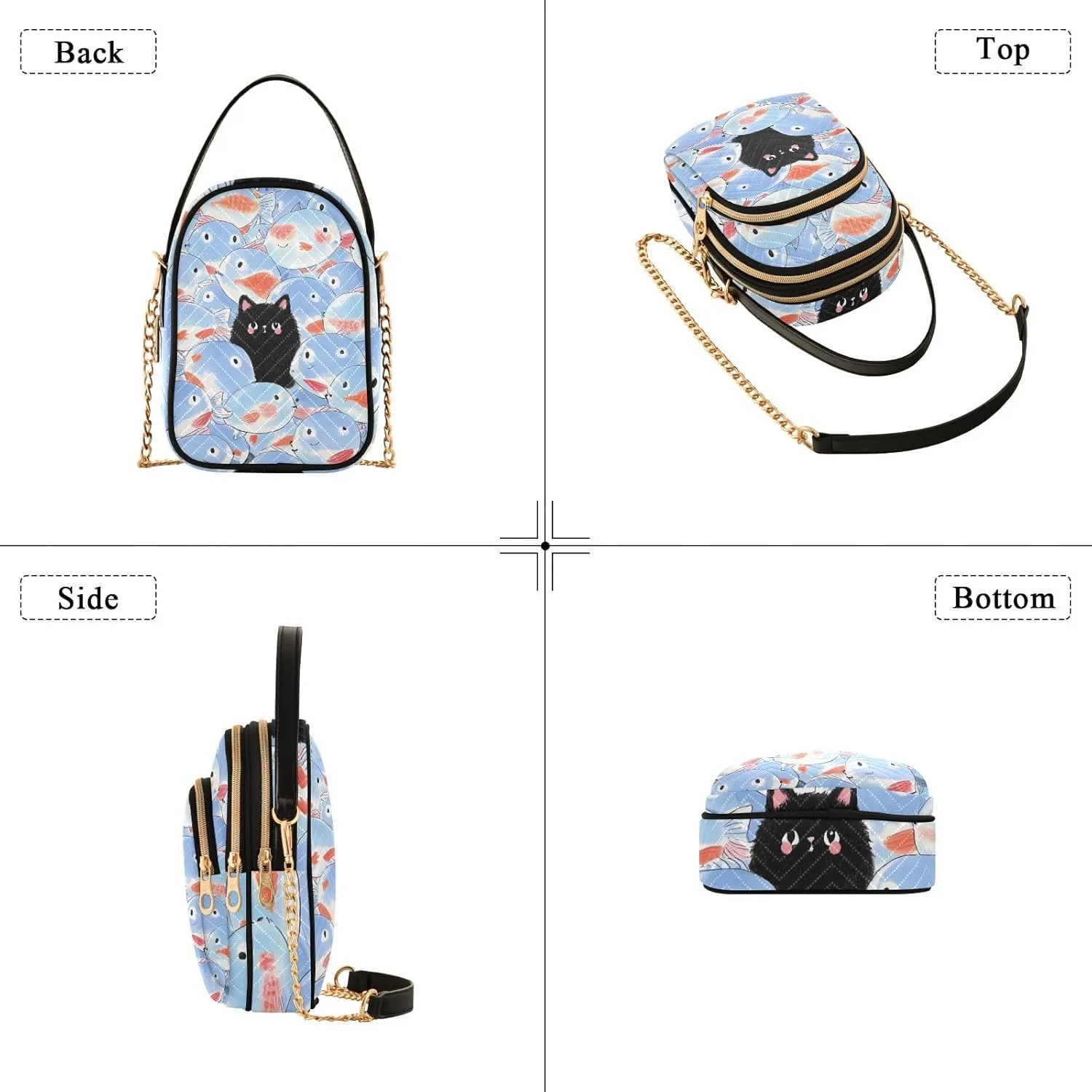 Cartoon Small Handbag Crossbody Bag for Women Quilted Bags Shoulder Purse Phone Wallet Chain Bag