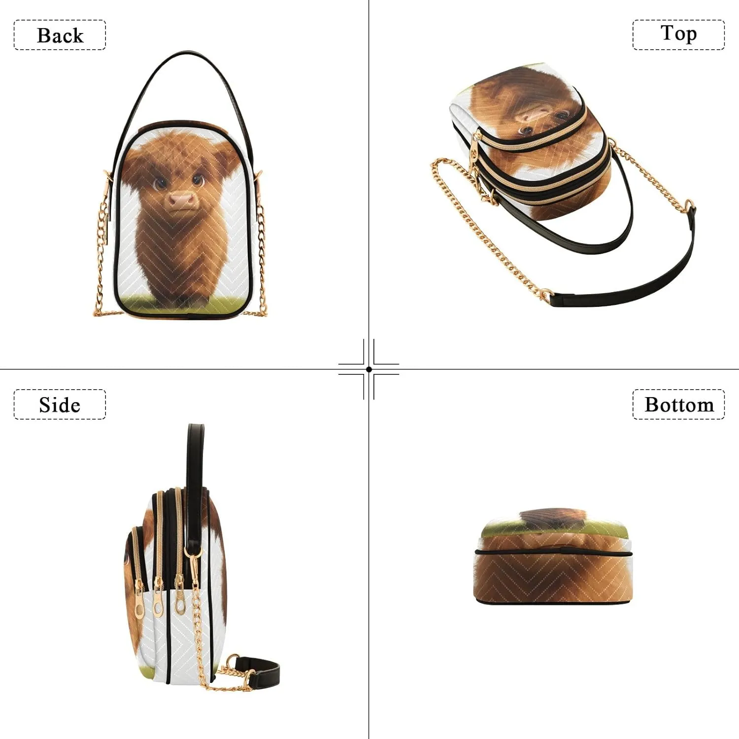 Cartoon Small Handbag Crossbody Bag for Women Quilted Bags Shoulder Purse Phone Wallet Chain Bag