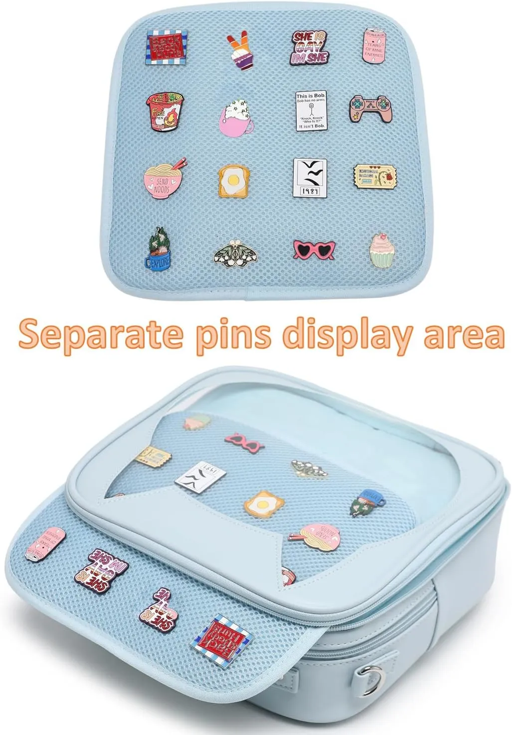 Cat Ita Bag Crossbody Bag Shoulder Bag Backpack Satchel Kawaii Purse with Pin Display