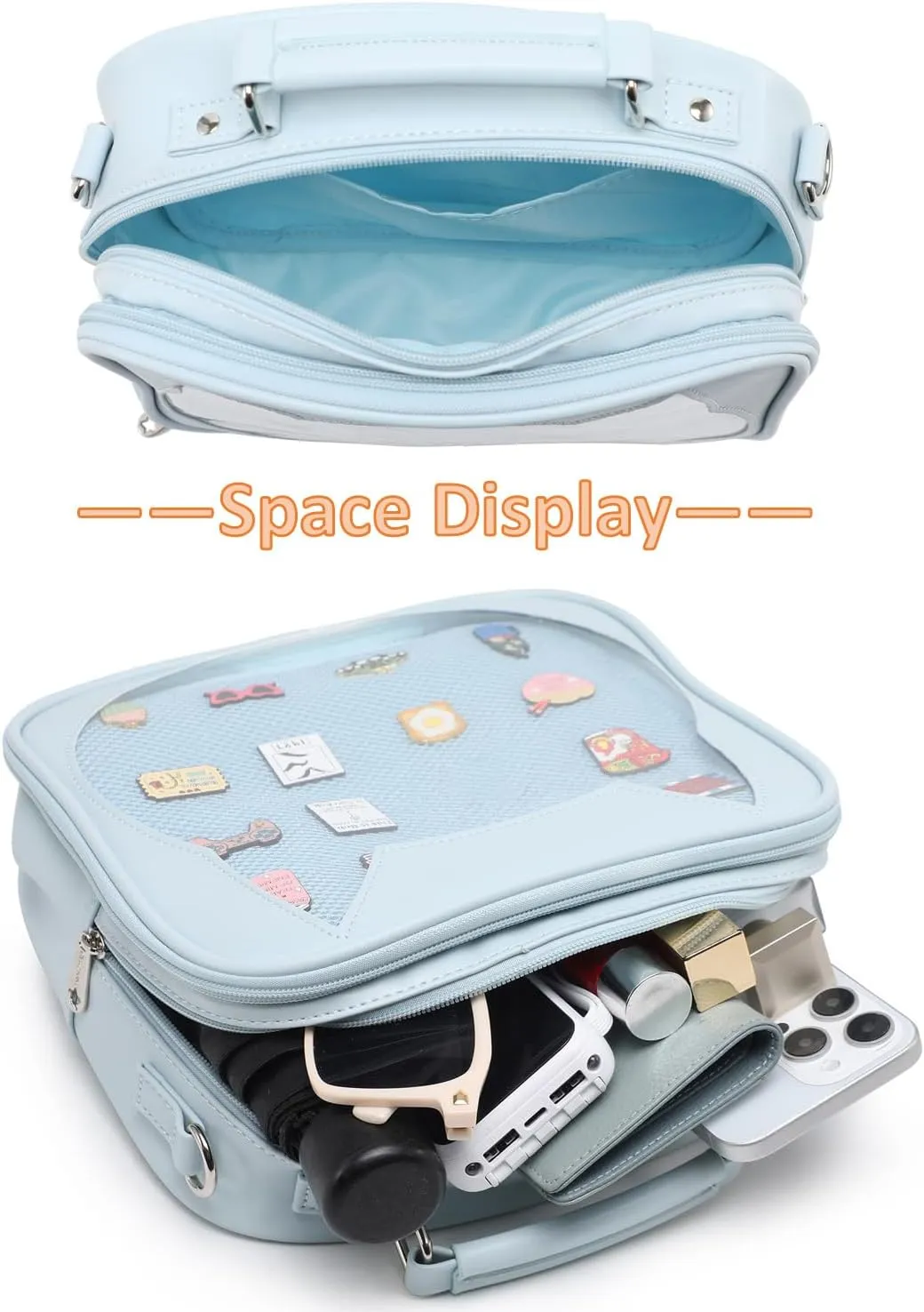Cat Ita Bag Crossbody Bag Shoulder Bag Backpack Satchel Kawaii Purse with Pin Display