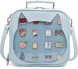 Cat Ita Bag Crossbody Bag Shoulder Bag Backpack Satchel Kawaii Purse with Pin Display