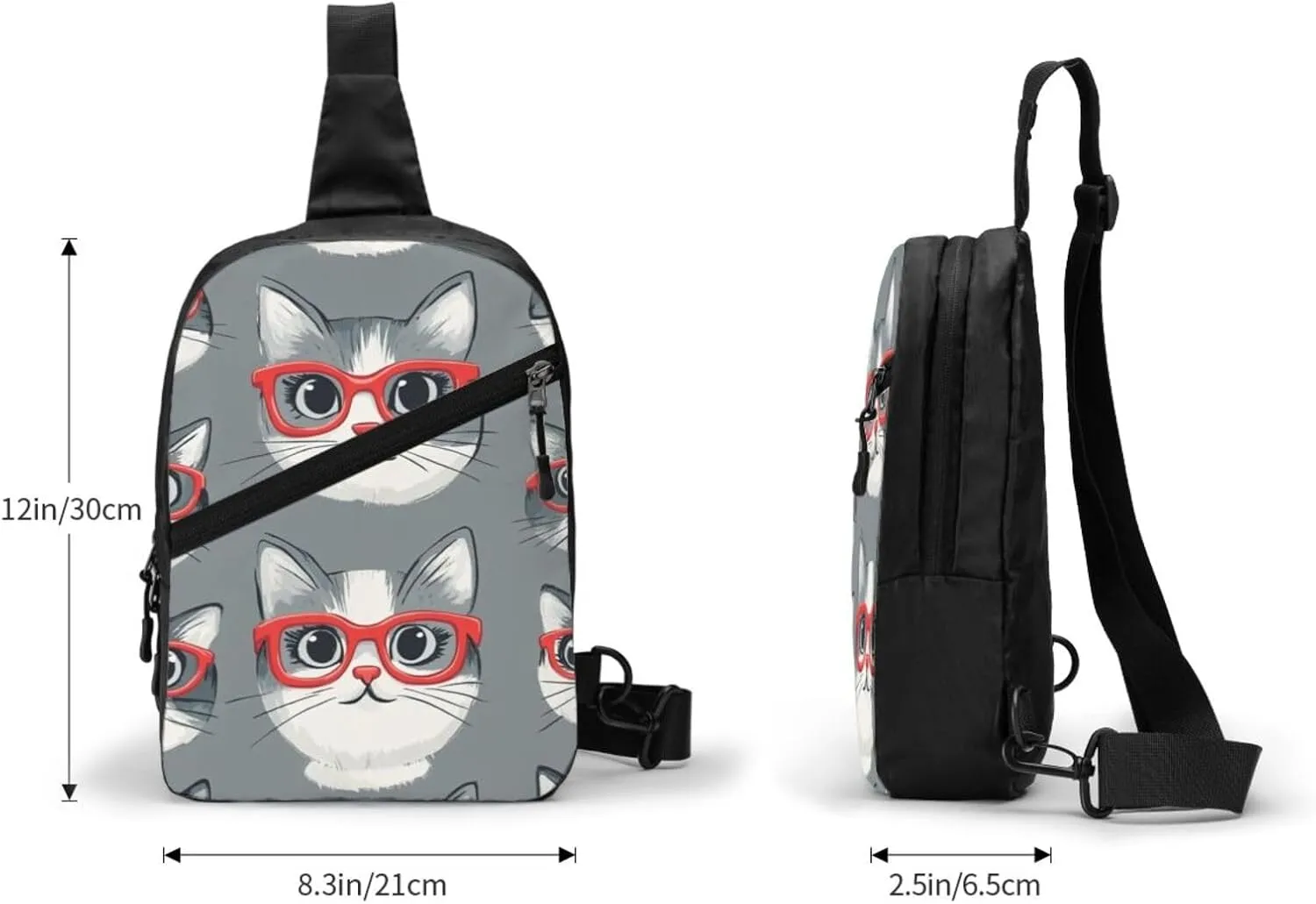 Cat Print Crossbody Bags For Women, Sling Bag For Men, Hiking Backpack Lightweight For Casual Outdoor Travel