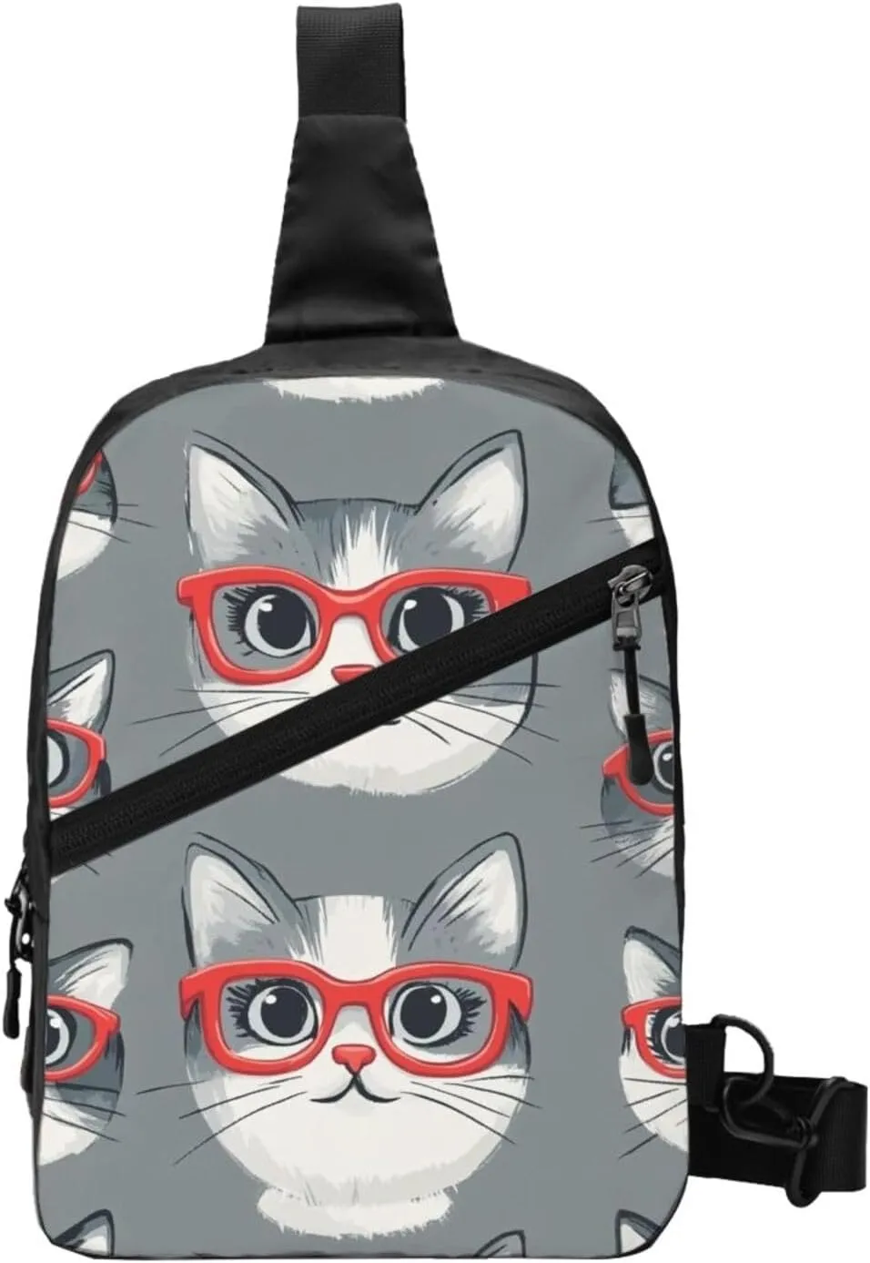 Cat Print Crossbody Bags For Women, Sling Bag For Men, Hiking Backpack Lightweight For Casual Outdoor Travel