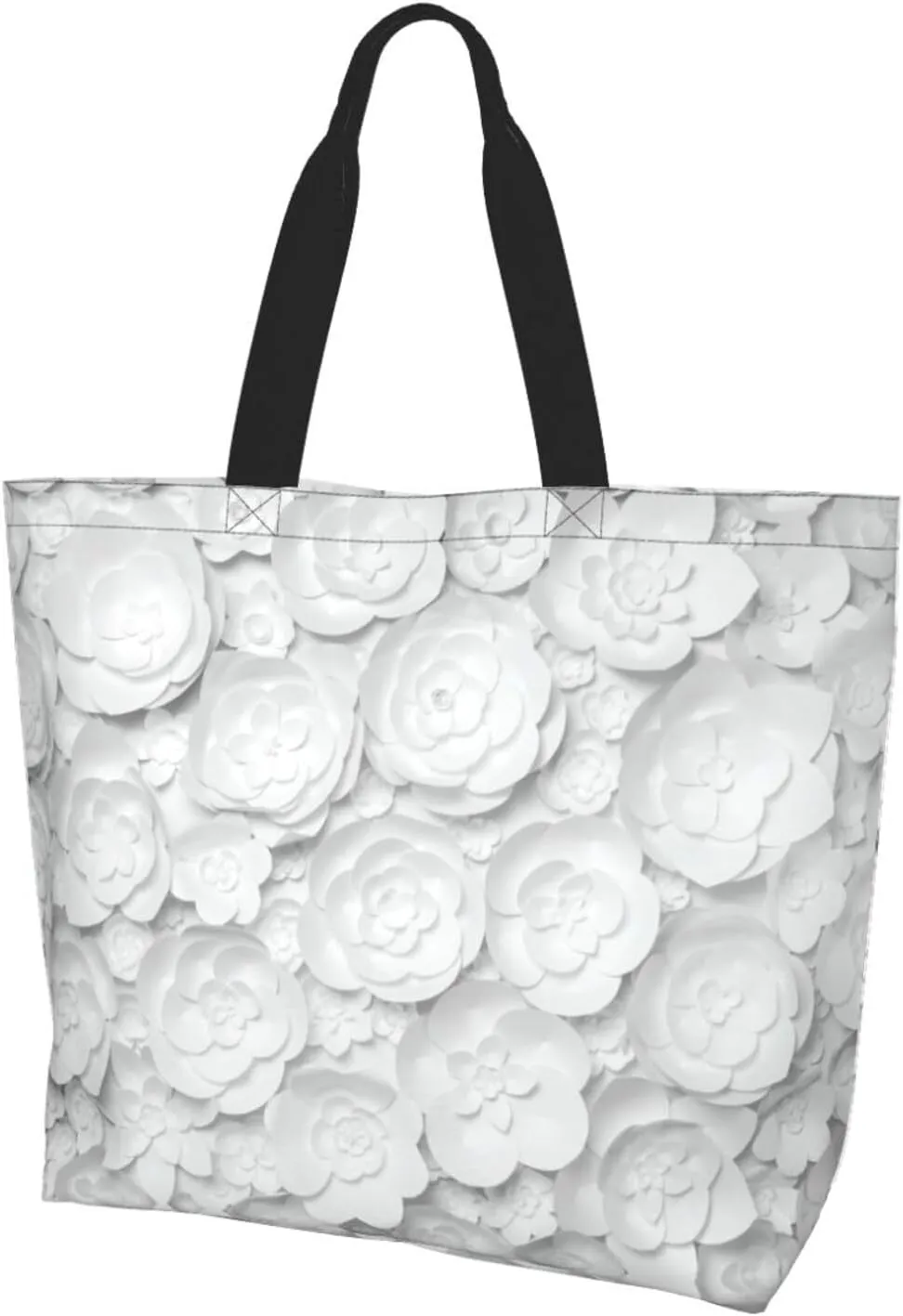 Cattle Dog Florals Print Shoulder Bag For Women Shopping Bags Tote Bag Large Storage Handbag Grocery Bags